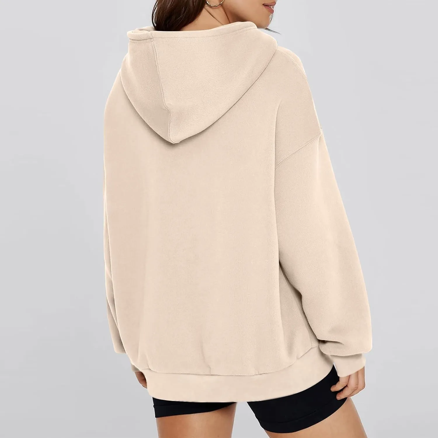 Womens Oversized Sweatshirts 2024 Fashion Fleece Hoodies Pullover Long Sleeve Hooded Sweatshirt Fall Winter Outfits