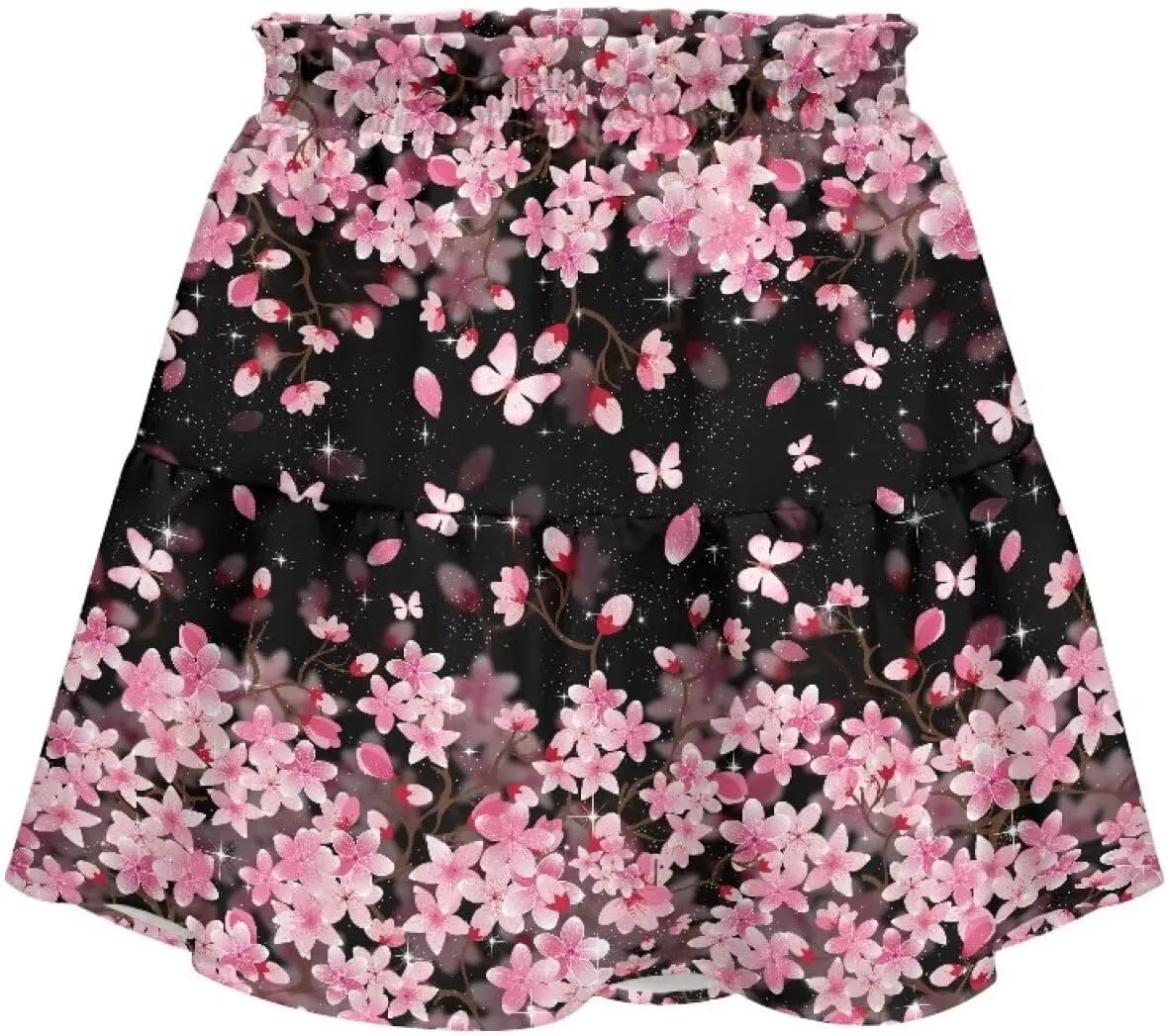 Women's Ruffle Flowy Mini Skirt Summer Pleated High Waisted Casual Skirts for Tennis Cycling Cricket Golf