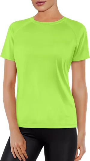 Women's Short Sleeve Swim Sun Shirt UPF 50  UV Protection Rash Guard Cooling Quick Dry Lightweight Workout Tops Outdoor Tee