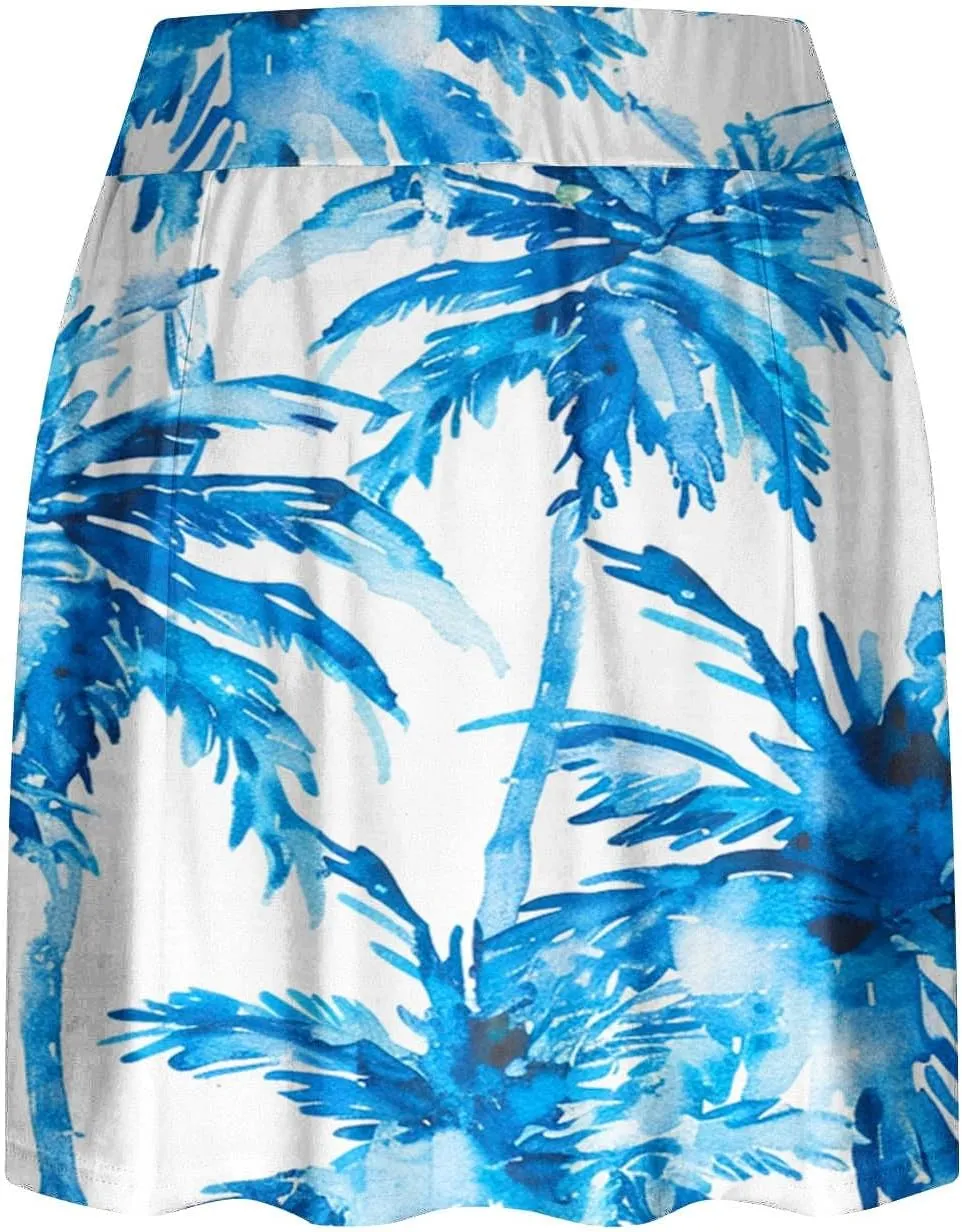 Womens Summer Tennis Skorts with Built in Shorts Workout Golf Athletic Skirts Hawaiian Vacation Floral Print Shorts