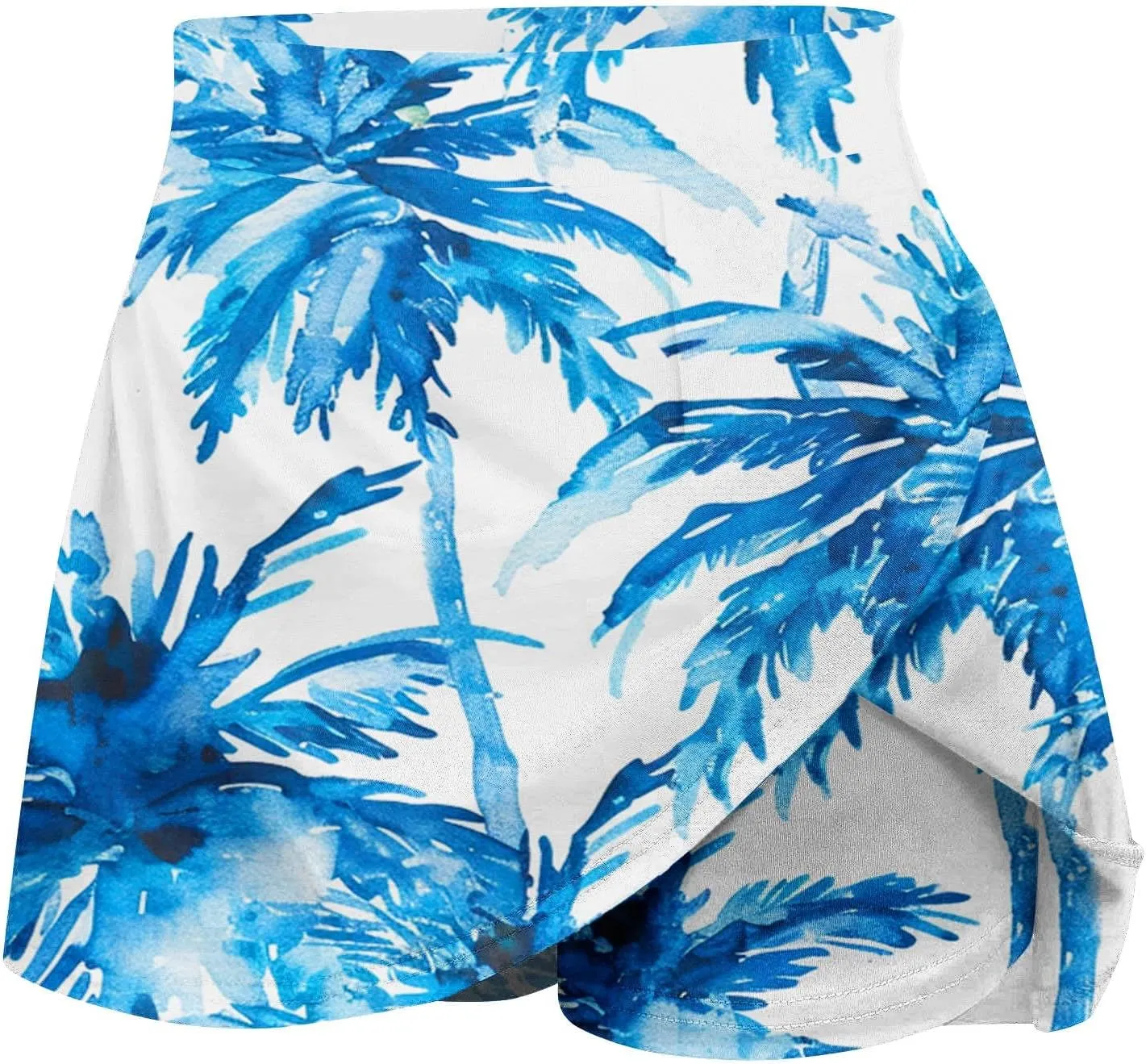 Womens Summer Tennis Skorts with Built in Shorts Workout Golf Athletic Skirts Hawaiian Vacation Floral Print Shorts