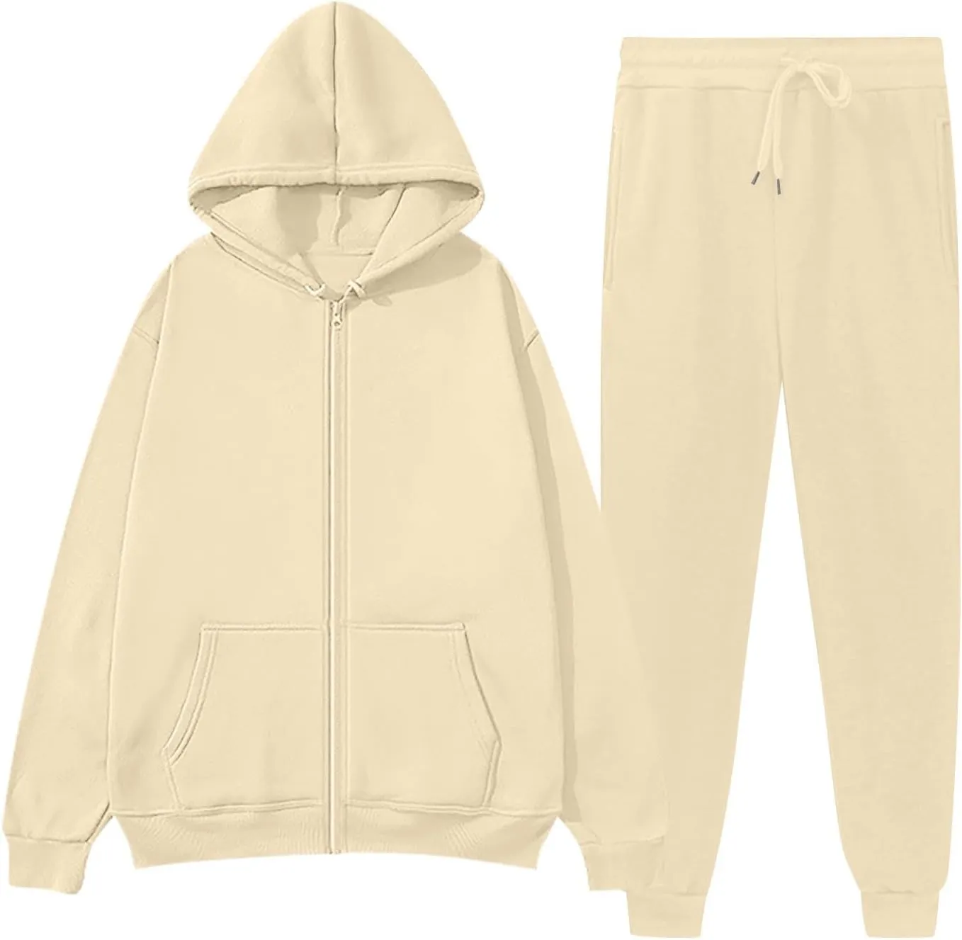 Womens Sweatsuits 2 Piece Set Oversized Workout Sets Lounge Sweatshirt with Pockets Jogger Hoodies and Pants Sets
