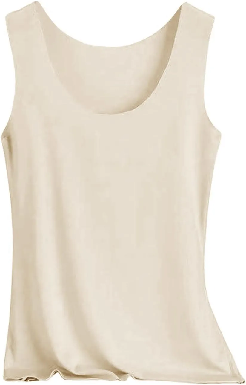 Womens Tank Tops with Built in Bra Cotton Sleeveless Camisole Shelf Bra Tops Yoga Shirts with Support Undershirts