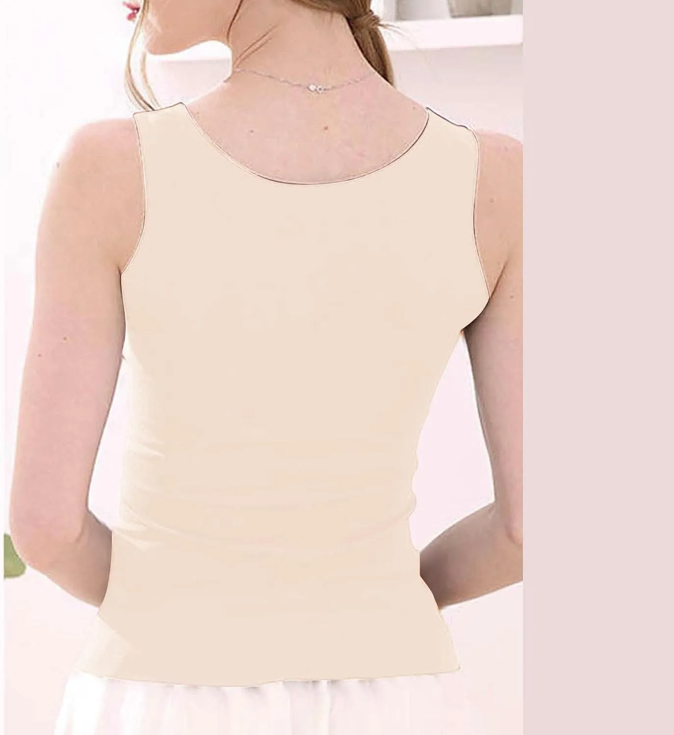 Womens Tank Tops with Built in Bra Cotton Sleeveless Camisole Shelf Bra Tops Yoga Shirts with Support Undershirts