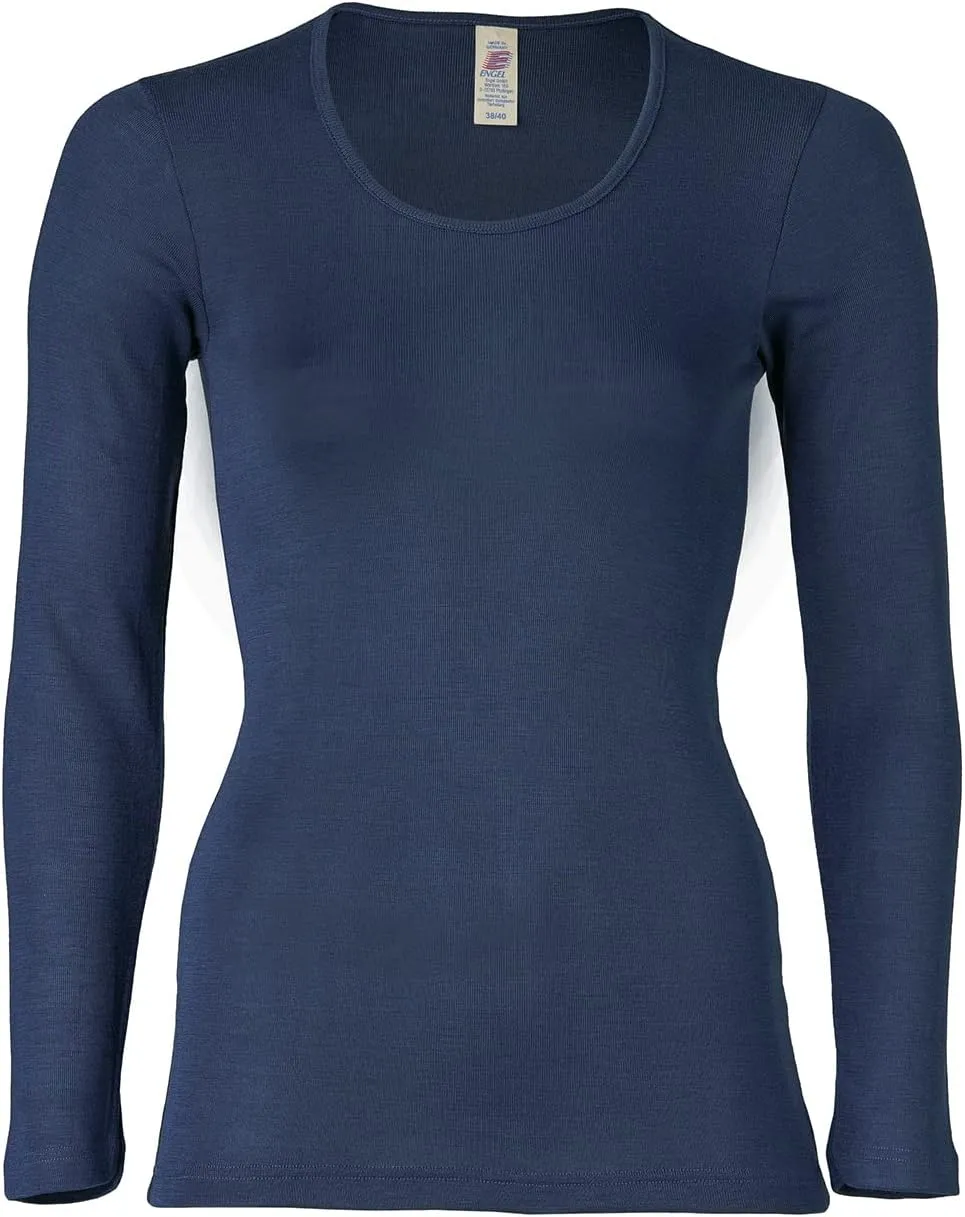 Women's Thermal Base Layer Top - Lightweight Moisture Wicking Organic Merino Wool Silk Undershirt