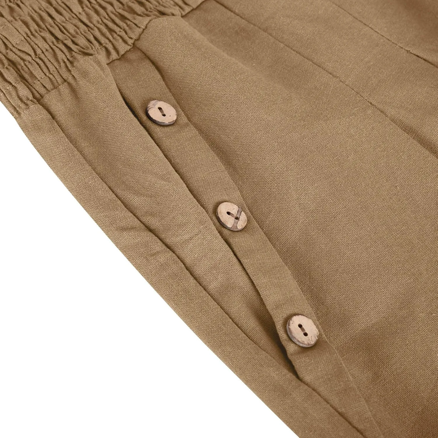 Women's Wide Leg Linen Pants Casual High Waisted Lounge Work Trousers Fashion Solid Color Pants with Pockets Outfit