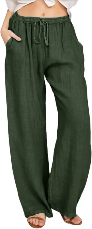 Womens Wide Leg Sweatpants Winter Corduroy Outfits Pants with Pockets Flare Leggings High Waisted