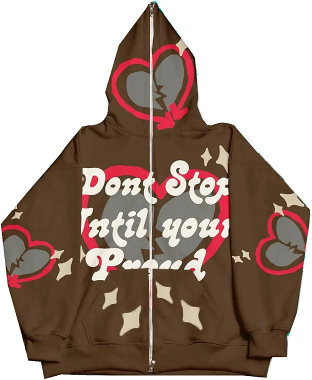 Y2k Full Zip Up Hoodies for Women Men Oversized Skeleton Graphic Over Face Sweatshirt Goth Punk Hip Hop Jacket Coat