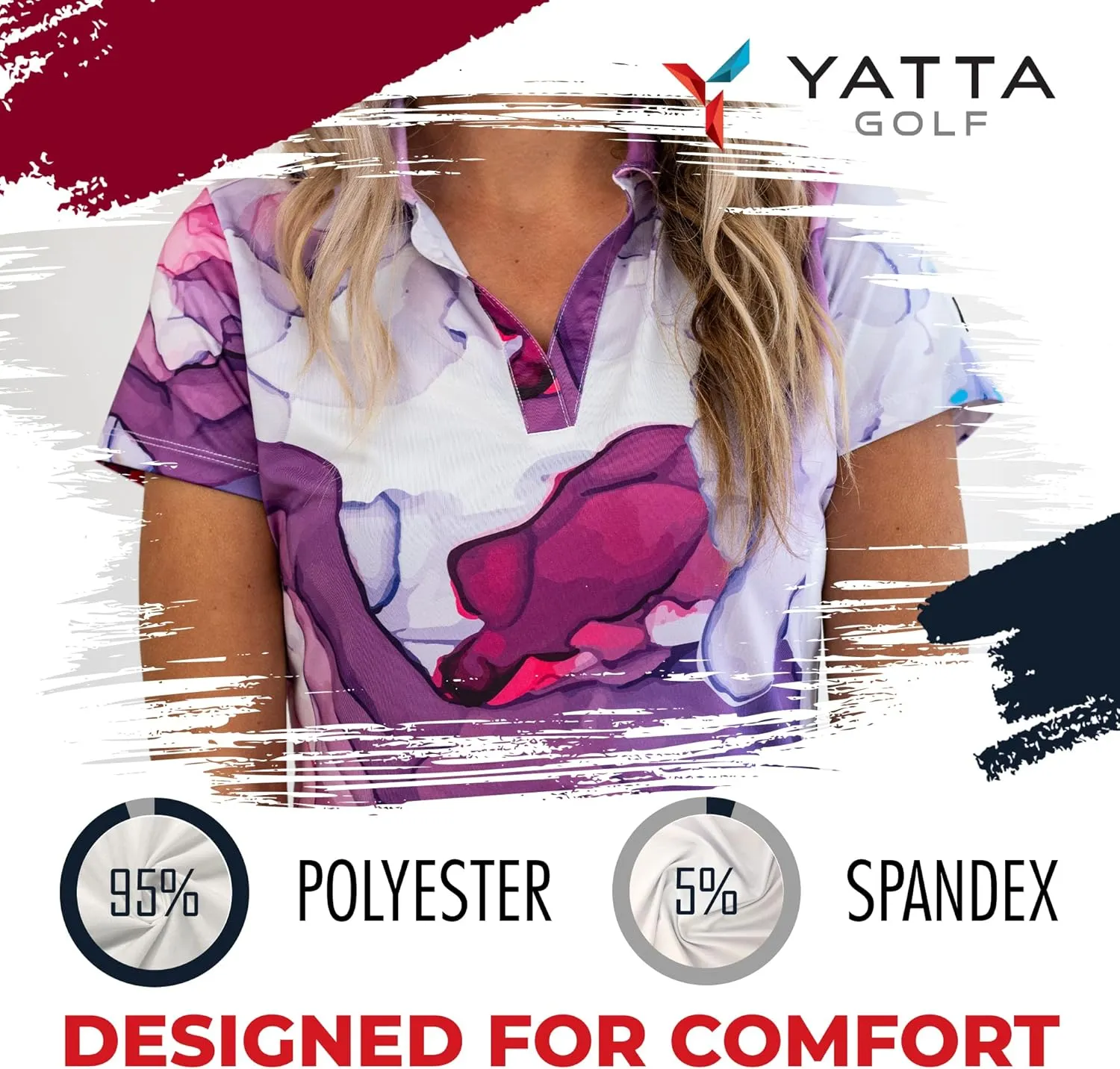 YATTA GOLF Premium Golf Polo Shirts for Women - Lightweight, Quick Dry, Wrinkle Resistant & Moisture Wicking Polo