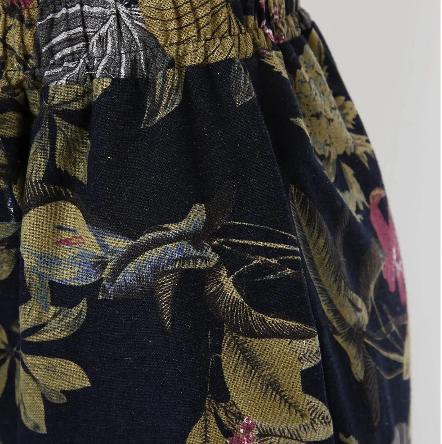 YOLAI Floral Print Trouser for Women High Waist Drawstring Trouser Causal Loose Wide Leg Pants Bohemia Yoga Pants (Blue, L)