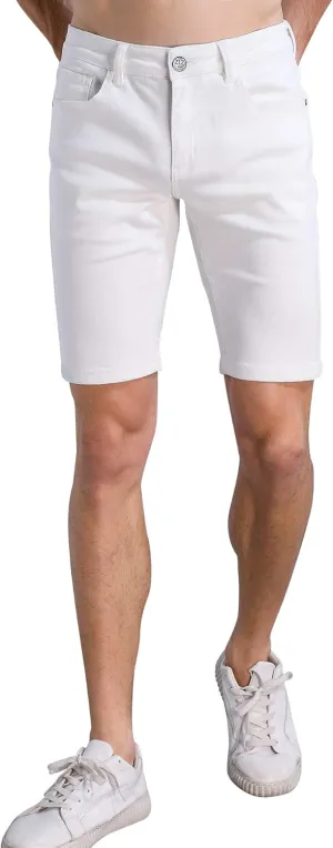 ZLZ Slim Ripped Jean Short for Men, Men's Casual Stretch Slim Fit Denim Short