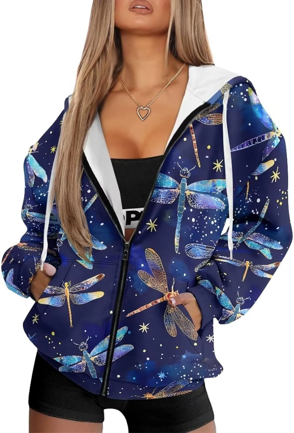 ZOUTAIRONG Hoodies for Women Zip Up Hoodie Oversize Sweatshirt Womens Jackets with Pocket